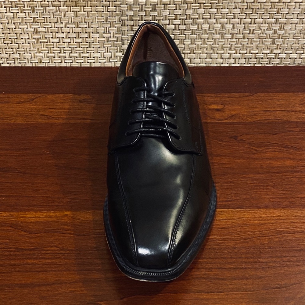 🌟3xHP🌟Like New! Black Leather Rockport Bike Toe Oxford w/ Adiprene Adidas 10W - Picture 2 of 8